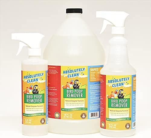 Absolutely Clean Amazing Bird Poop Cleaner Spray - Just Spray/Wipe - Safely & Easily Removes Bird Messes - Use Indoor/Outdoor - Made in The USA