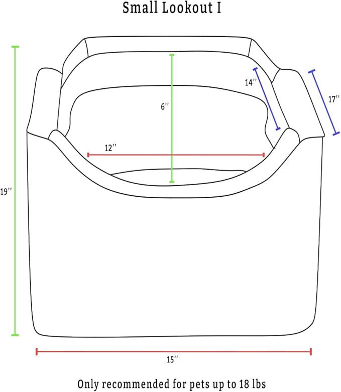 Snoozer Dog Car Seat: Lookout I Dog Booster Car Seat for Dogs Small 5-15 lbs, Size: Small, Fabric: Merlin Linen, Pet Car Seat to Alleviate Car Sickness for Dogs, Removable Machine Washable Cover