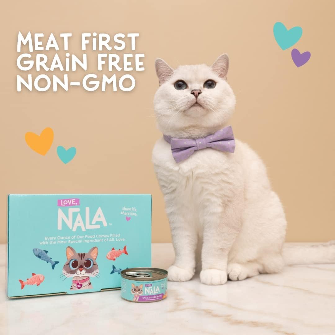 LOVE, NALA - FLAKED Chicken Variety Pack - 24 Pack - Natural Adult Cat Wet Food - Grain Free, Non-GMO, Lean Protein, Omega 3, Digestive Fiber, Added Minerals & Vitamins
