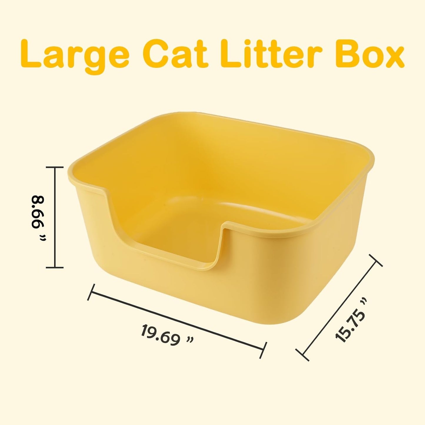 Large Cat Litter Box with High Sides,Cat Boxes for Indoor Cats,Cat Litter Pan for Kitty,Litter Box with Low Entry,Easy to Clean,Anti-Splashing (Green)