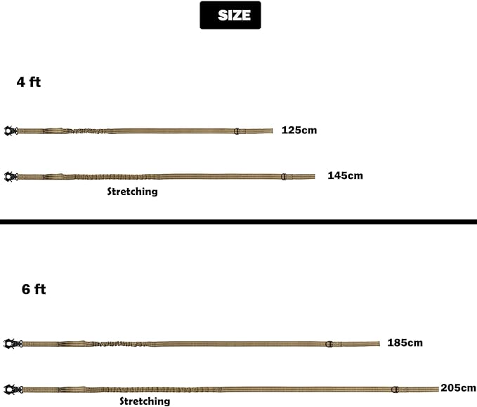 ICEFANG Tactical Dog Leash,K9 Training Walking Bungee Lead with 2 Control Handle,Heavy Duty Quick Release Metal Clasp,Hands Free D-Ring for Medium Large Dogs (6ft,Reflective Black)