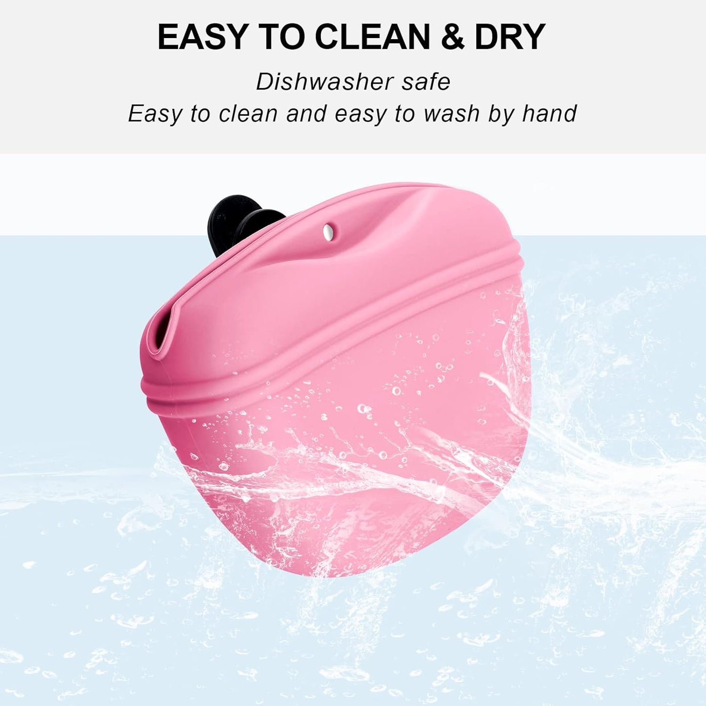 Left&Right Dog Clicker Training Kit,Silicone Dog Training Treat Pouch and Dog Clickers,Dog Treat Bag with Clicker Training for Dogs,Pet Treat Bag with Magnetic Buckle Closing and Waist Clip,Pink