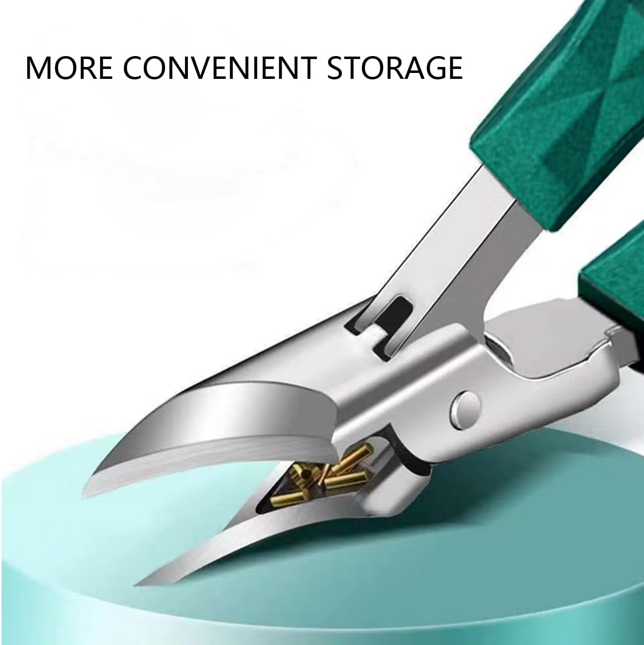 Angled Nail Clippers Green Eagle Beak Oblique Slanted Curved Thick Professional Nail Clippers for Women Adult Men Ingrown