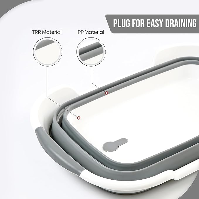 Smoochie Collapsible Dog Bathtub, Dog Tubs for Bathing, Portable Tub, Dog Wash Tub, Pet Tub and Dog Bath Tub for Dog/Cat/Pet and Puppy Bath Tub, Dog Tub for Pets and Cats (Gray)