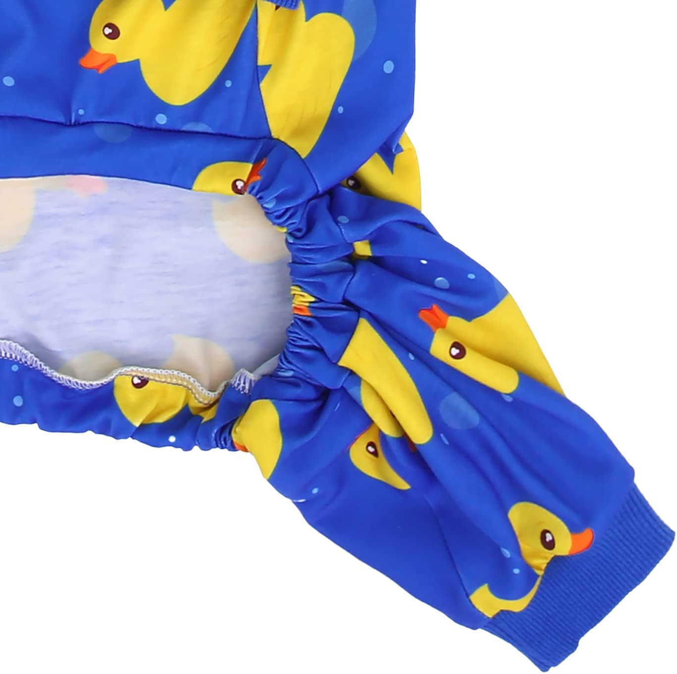 HDE Dog Pajamas One Piece Jammies Jumpsuit Pet Clothes Outfit Stretchy Lightweight Comfy Shirt Pjs for M-3XL Dogs Ducks Blue - XL