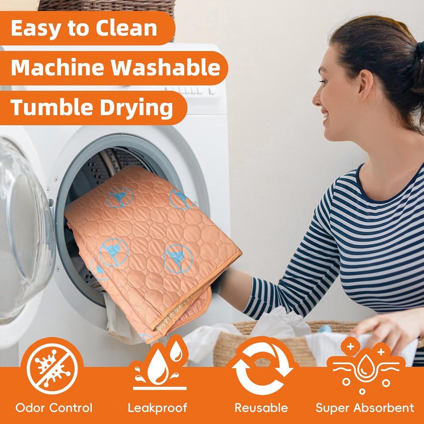 PJYuCien Washable Pee Pads for Dogs 1 Pack, 67" x 26" Octagonal Reusable Pee Pads for Dogs, Leak-Proof Pet Training Pads, Puppy Pads for Non-Slip, Designed for 24/30/36/42'' Width 8 Panels Pen