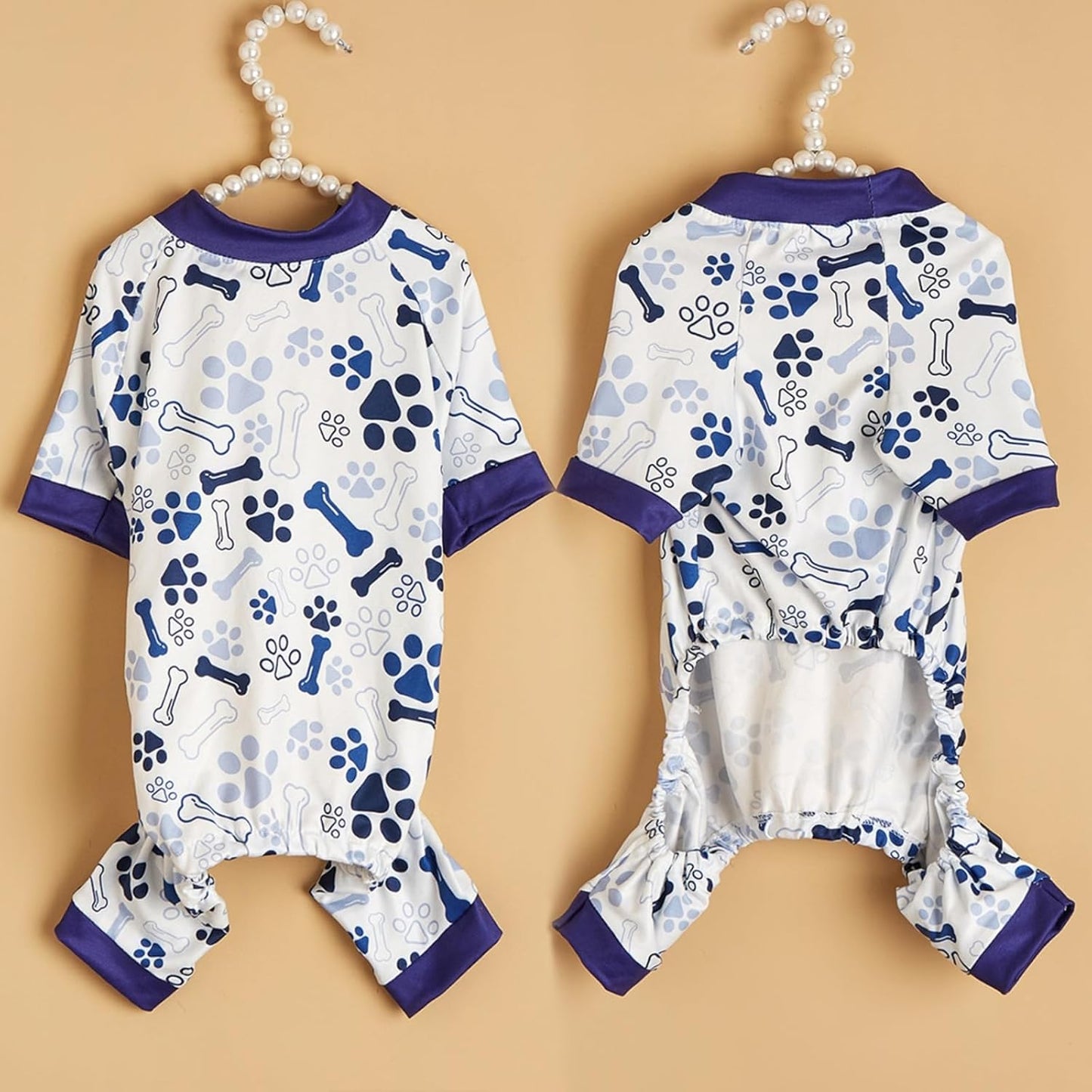 Vet-Approved Dog Pajamas Onesie for Small Medium Dog Clothes - Lightweight Soft Stretchy Puppy Pjs - Certified Hypoallergenic Comfort Anxiety-Reducing (Blue, Medium)