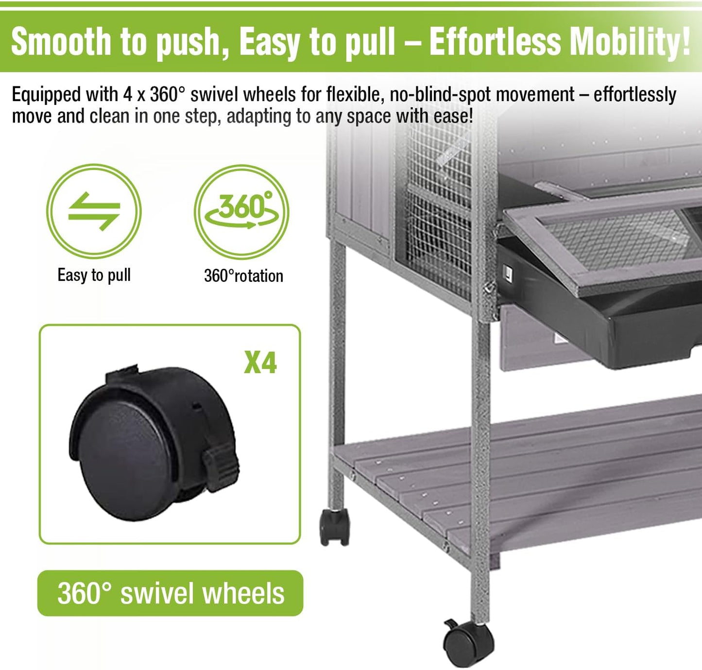 GUTINNEEN Guinea Pig Cage for Small Animals, Hamster Cage with Metal Iron Frame & Chew-Proof Aluminum Edges, 2-Story Small Animal Cage with Leak-Proof Tray, Hideout, and Storage Shelf, Black