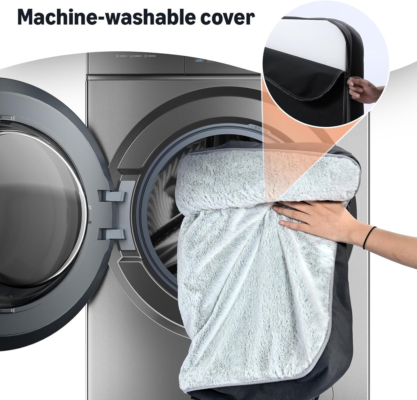 Amazon Basics Washable L-Shaped Dog Bed for Large Dogs, Anti-Slip Pet Sofa Bed for Indoor Dogs, Crate Bed, 42x30x8 Inches, Gray