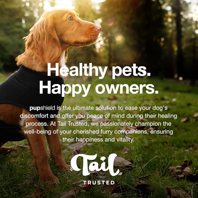 PupShield - Dog Surgery Recovery Suit Male and Female Easy to Use Anti Licking Design Breathable Comfortable - Spay & Neuter Recovery Suit, Surgical Onesie - Dog Cone Alternative