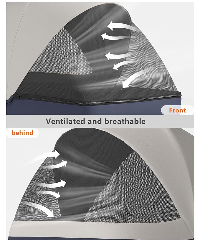 Pet Stroller with 4 Wheels for Small/Medium Pets,Travel Foldable Detachable Carrier for Dog Cat Cage Jogger Stroller, Rear Wheel Breaks, Storage Basket, Visible Mesh Weather Cover (Navy Blue)