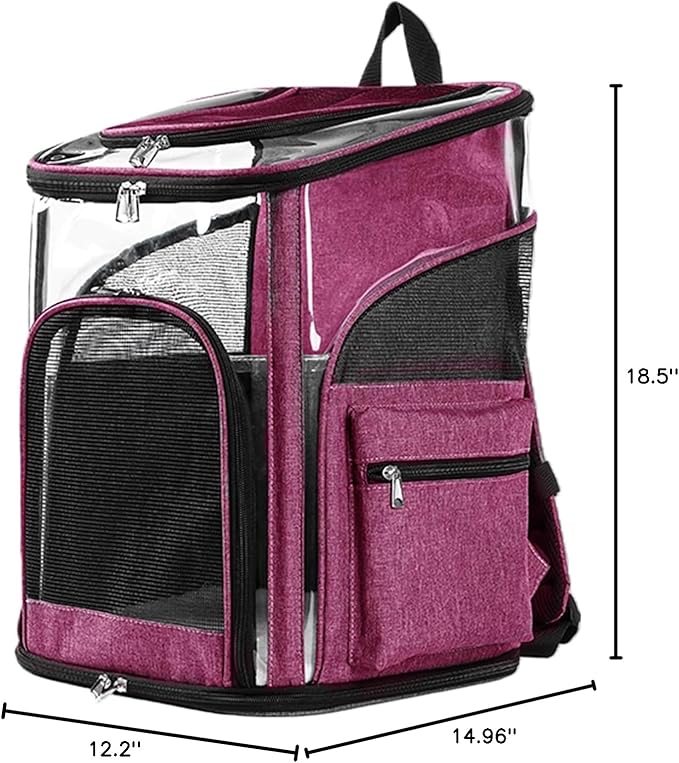 Cat Carriers Dog Carrier Pet for Small Medium Cats Dogs Puppies up to 25 Lbs, TSA Airline Approved Soft Sided, Collapsible Travel Puppy - Black Grey (M: 13" LX11.4 WX17.3 H, Pink)