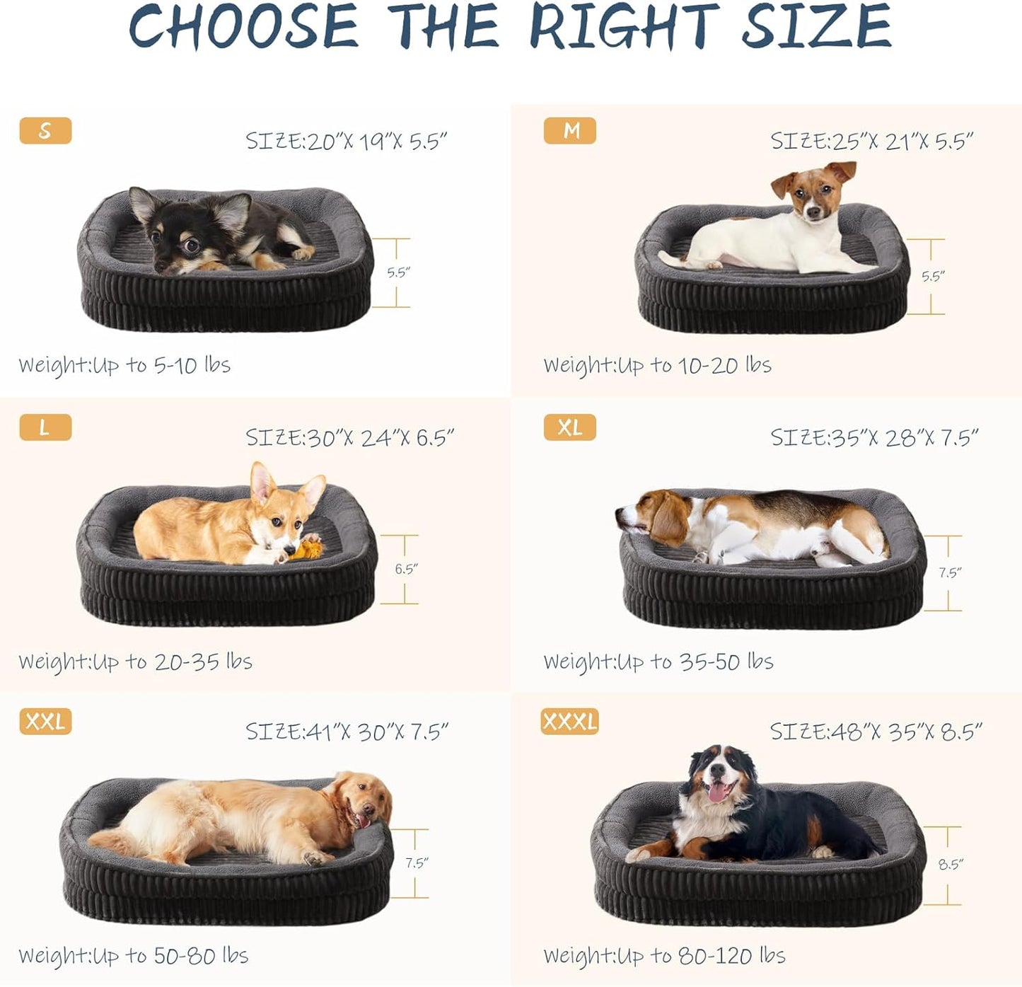 Orthopedic Dog Bed for Small Dogs Breeds, High Density Egg Crate Foam Dog Sofa Beds,Oval Kennel Bed, Pet Couch Bed with Four Sided Bolster, Removable Washable Cover& Non-Slip Bottom