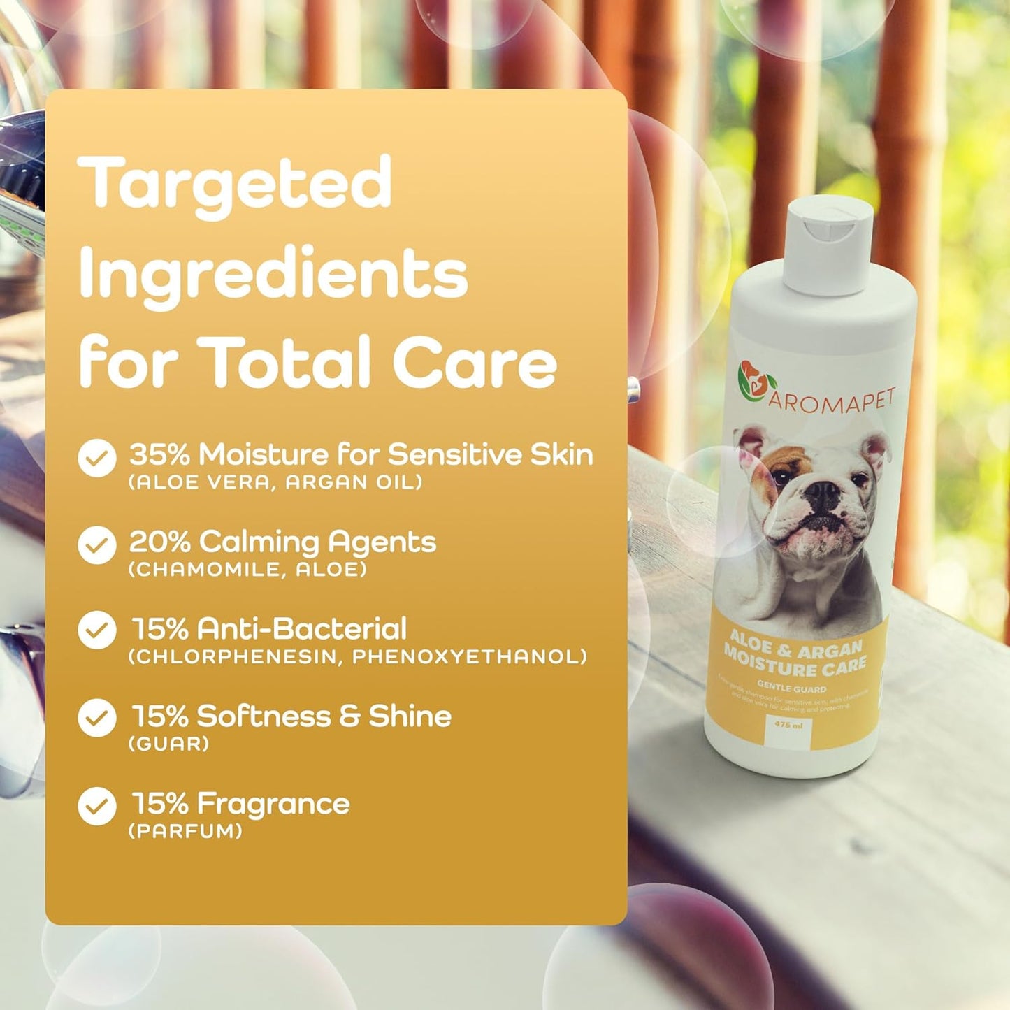 Sensitive Care -Tangle-Free-Silky Shine Softening and detangling Shampoo, Delicate Coat Clean & Odor Control Shampoo – Advanced Shine Formula for Dogs (Bulldog, 16 Fluid Ounces)