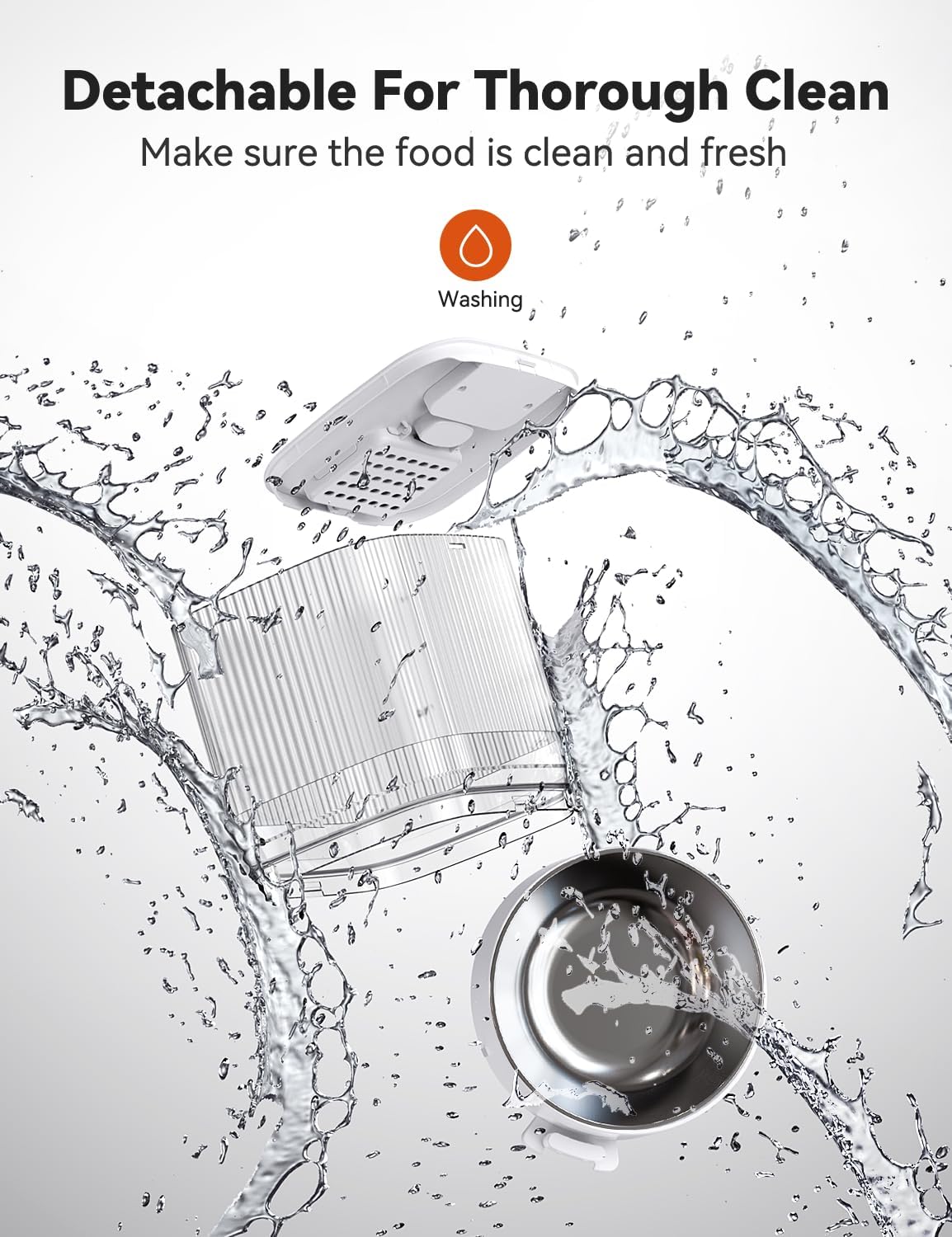 WOPET Automatic Cat Feeder, 4L Automatic Dog Feeder with 180-Day Battery Life, Programmable Cat Food Dispenser with Stainless Steel Bowl,1-6 Meals Per Day