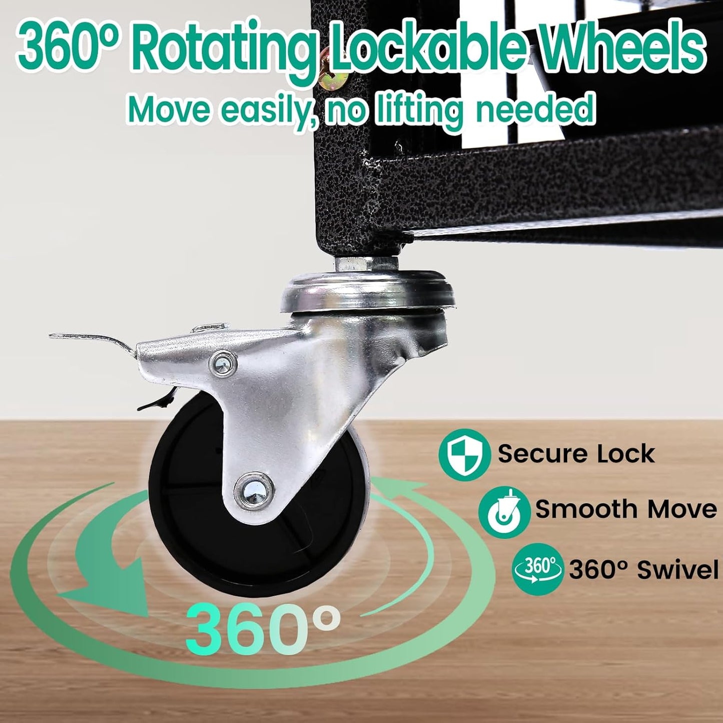 Two-Tier 30 Inch Small Dog Crate, Heavy Duty Drop Dog Cage for Small Dogs Kennels Indoor with Auto-Locks, Removable Trays, Metal Floor Grids and 360° Lockable Wheels