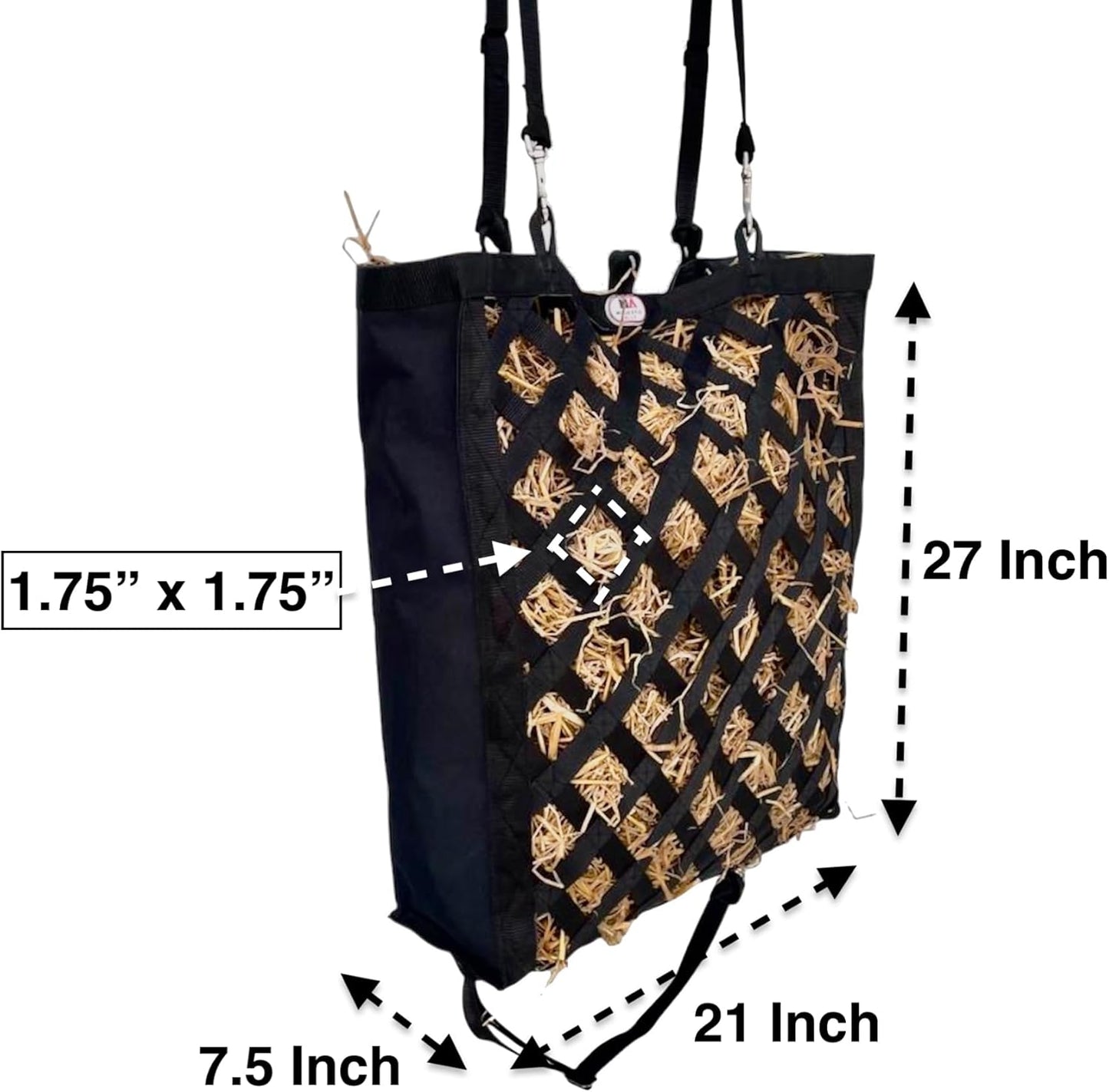 Majestic Ally Premium Nylon Hay Bag for Horses and Livestock, Simulates Grazing, Slow Feeding, Heavy-Duty PP Webbing,Quick-Adjust Straps, Small Hole for Digestion, Multiple Colors (Teal)