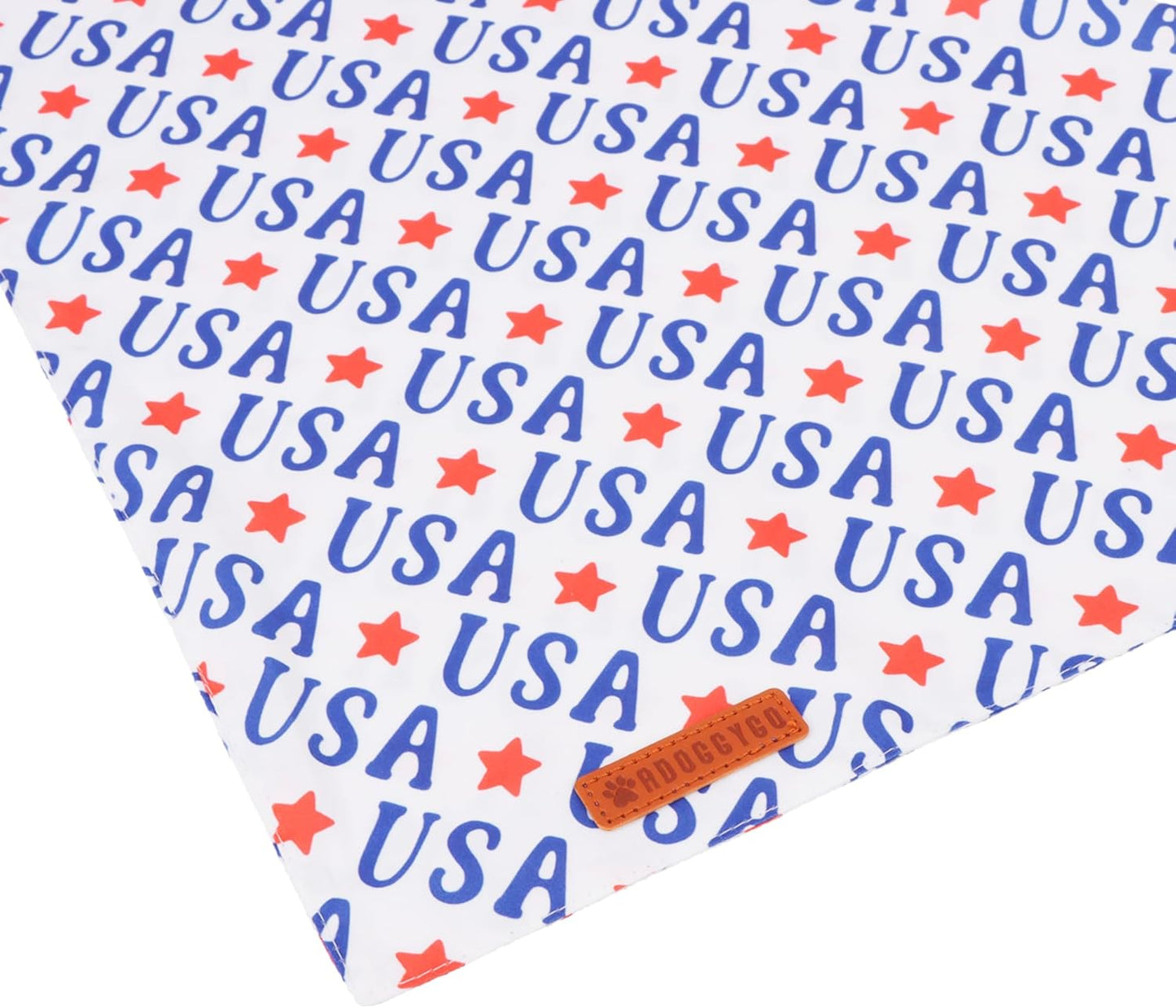 ADOGGYGO 4th of July Dog Bandanas, American Flag Pet Scarf, Multi Size Offered, White Blue Flag Bandana for Extra Large Dogs Pets (X-Large)