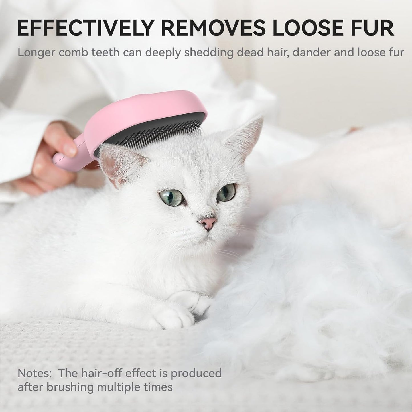 Aumuca Cat Brushes for Indoor Cats, Dog Hair Brush for Shedding, Cat Brush for Long or Short Haired Cats, Cat Grooming Deshedding Brush for Dog Kitten Horse Massage Removes Loose Fur, Pink