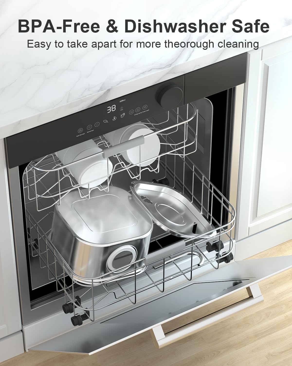 Cat Water Fountain Stainless Steel: 108oz/3.2L Automatic Pet Water Fountain - Dog Water Dispenser with Water Level Window - for Cats Inside with 4 Replacement Filters and 4 Sponges