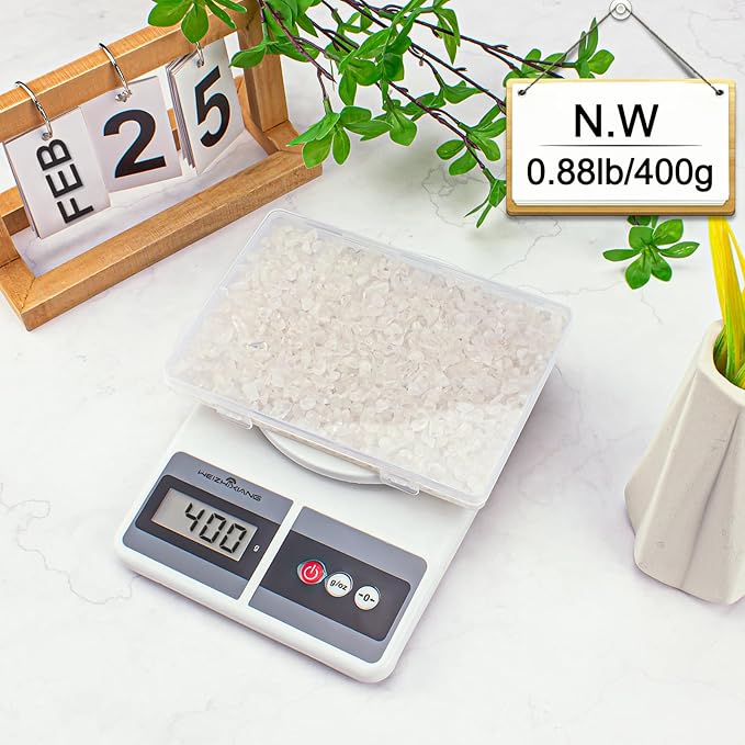 0.88 Lb Clear Quartz Crystal Chips Natural Tumbled Healing Crystal Chips Bulk Crushed Stones, Betta Fish Tank Gravel Rocks Clear Mini Pebbles for Aquarium, Vase Fillers, Succulent Plants Decor, 3-5 mm