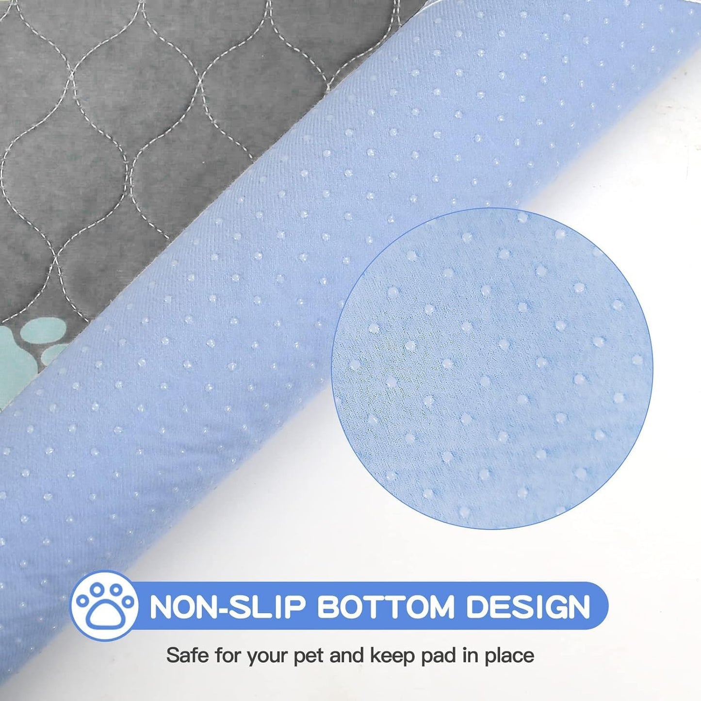 Aitmexcn Washable Puppy Dog Pee Pad, 2PCS 100% Waterproof Whelping Training Mat for Puppy/Senior Dog, Fast Drying Reusable Puppy Pads for Indoor, Outdoor and Car Travel- 54'' x 54'' Llight Gray