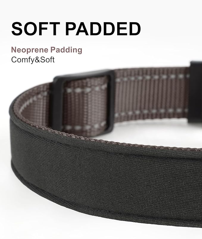 TagME Airtag Dog Collar,Waterproof Reflective Pet Collar with Airtag Holder,Soft Padded and Double D-Rings for Small Dogs,Brown