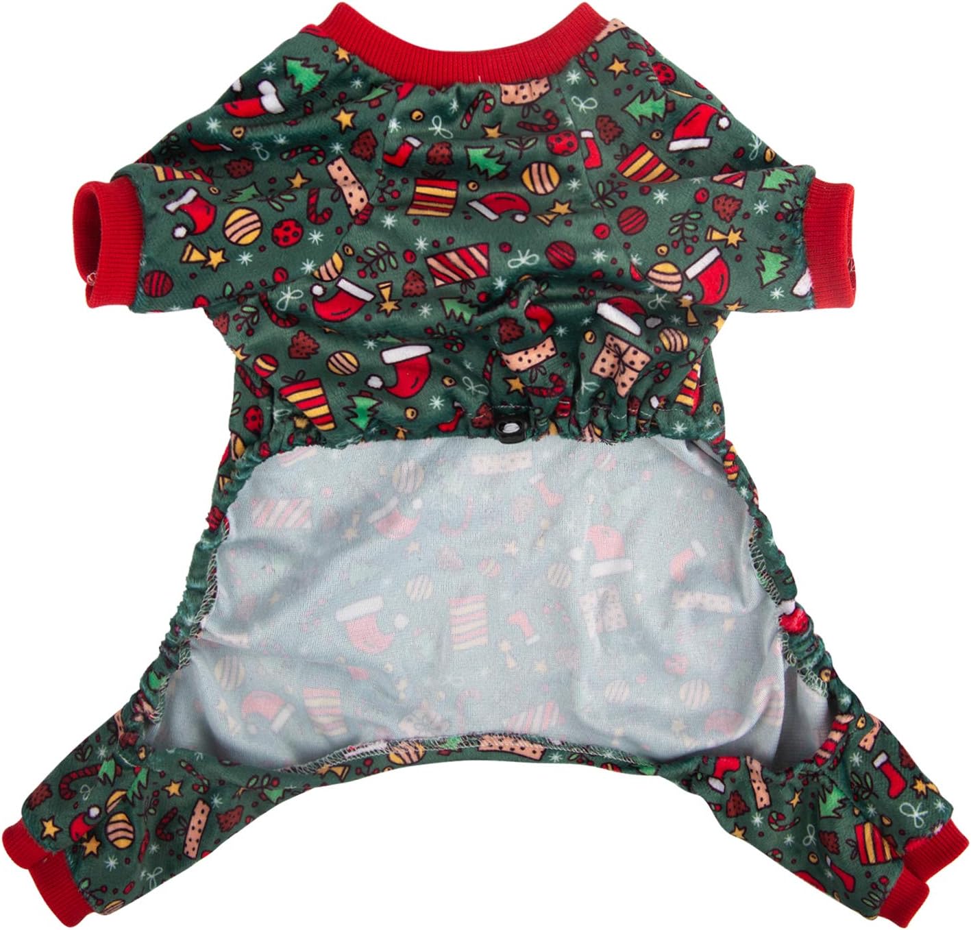 CuteBone Dog Christmas Pajamas Puppy Onesies Small Dogs Soft Pjs Coat Cat Apparel Comfy Pet Clothes Outfit Doggie Bodysuit P111XS