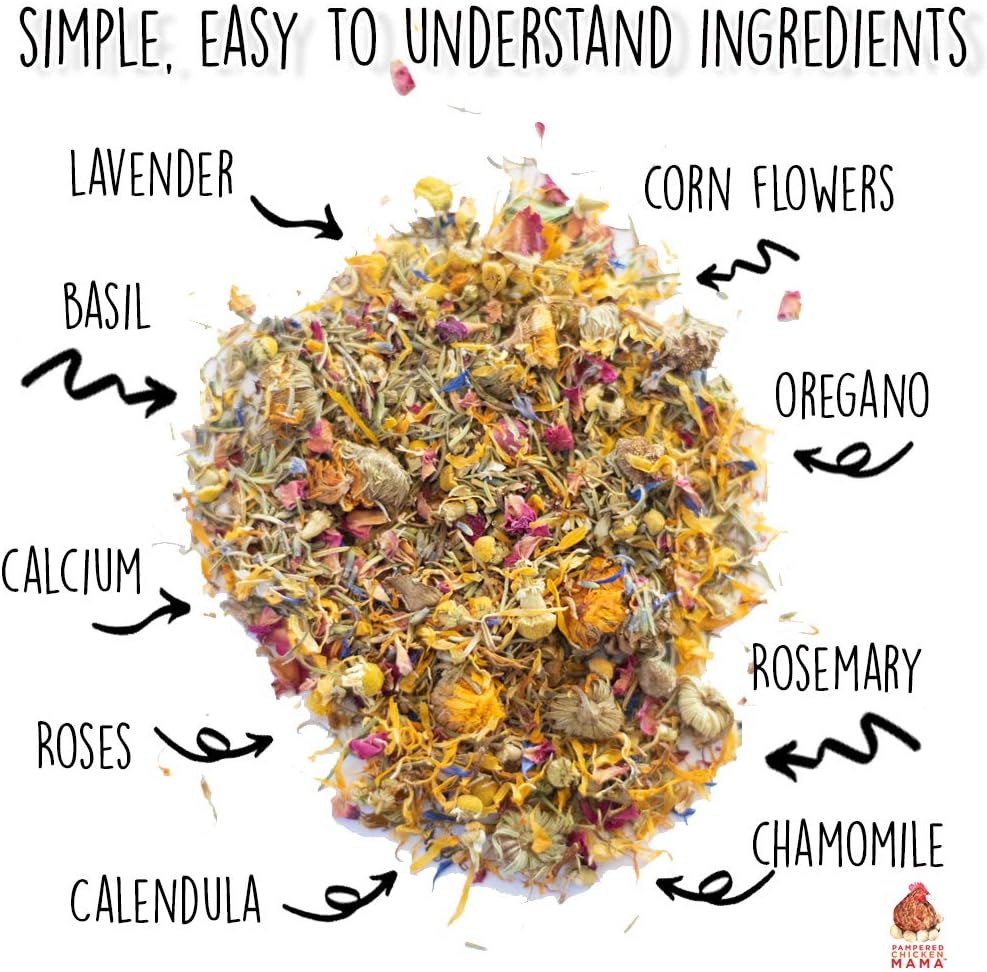 Pampered Chicken Mama Best Eggs Ever! Nesting Herbs for Chickens (2 Pounds Total) for Chicken Nesting Boxes Calcium Supplement for Chickens | Chicken Feed Supplies, Hen Treats for Coops (2 Bags)