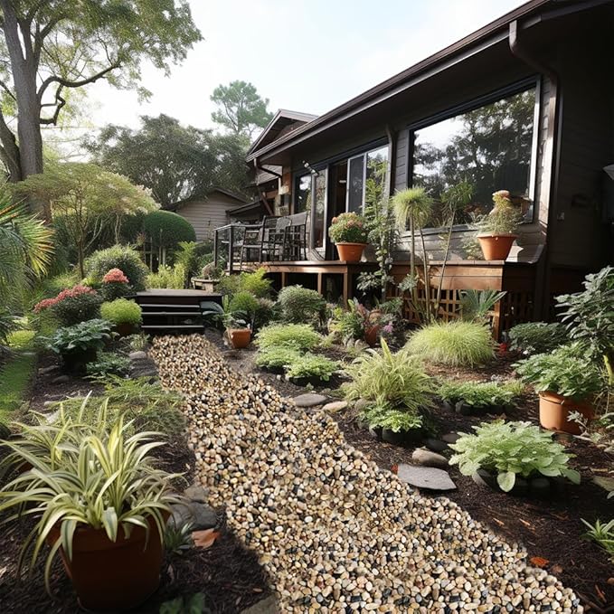 HappyFiller Decorative Natural Pebbles Polished Rocks Stones Mixed Color for Aquarium Gravel,Fish Turtle Tank,Outdoor Indoor Plants Top Dressing,Garden Landscaping,Home Vase Filler Decoration,10 LB