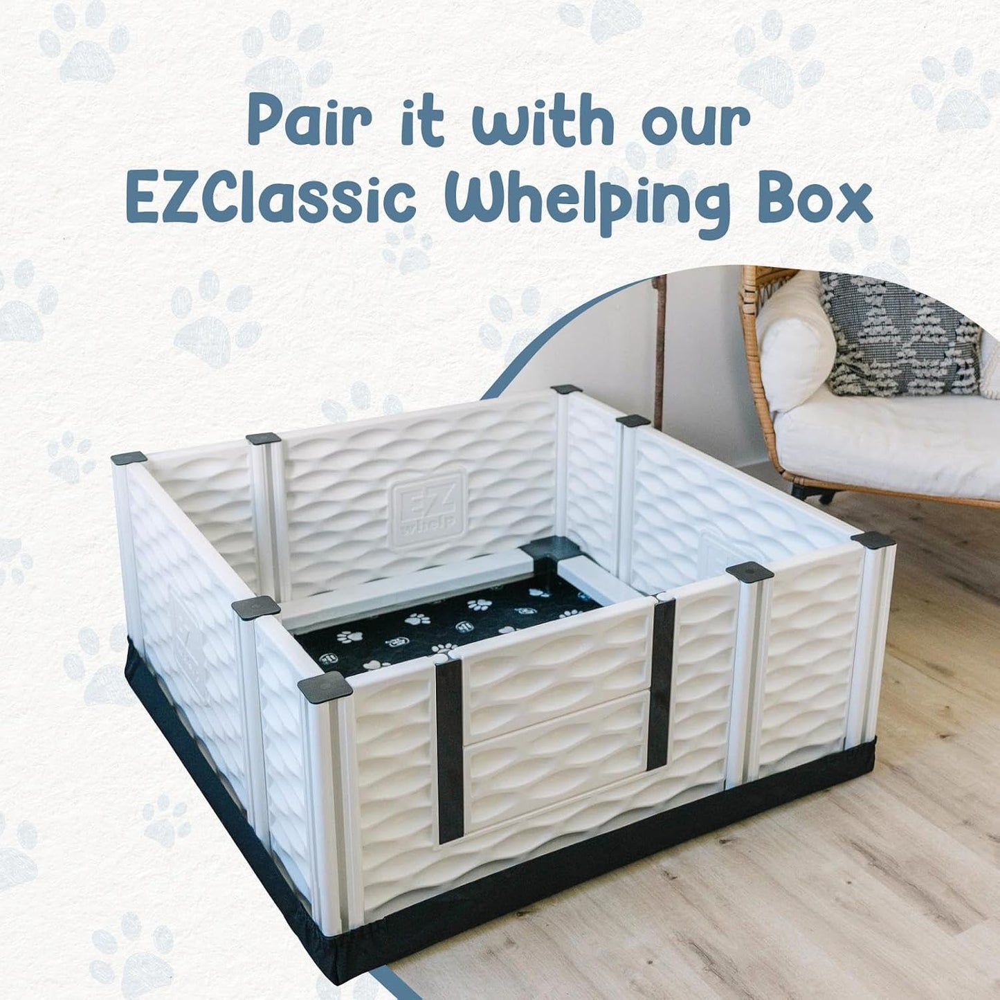 EZwhelp Reusable Dog Pee Pads, Washable Waterproof Mats for Dog Potty Training or Whelping Pads, 48x48 Inch, 2 Pack