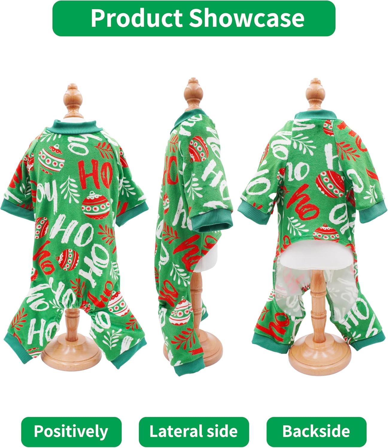 PET SHOW 4 Pack Small Dog Christmas Pajamas Holiday Dog Clothes for Medium Dogs Girl Boy Soft Stretchy PJs Xmas Jumpsuit Puppy Cats Onesies Red Green Outfits with Sleeve Pets Dachshund Costume M