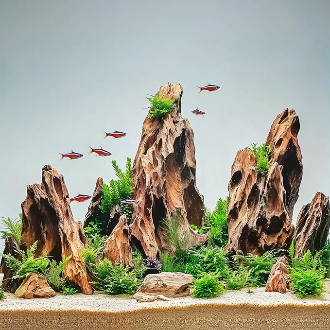 Dragon Stone Rock for Aquascaping,Aquarium Decor, Fish Tank Decorations,4-10 Inches Natural Ohko Stone for Fish Tank Landscaping (20 Pounds)