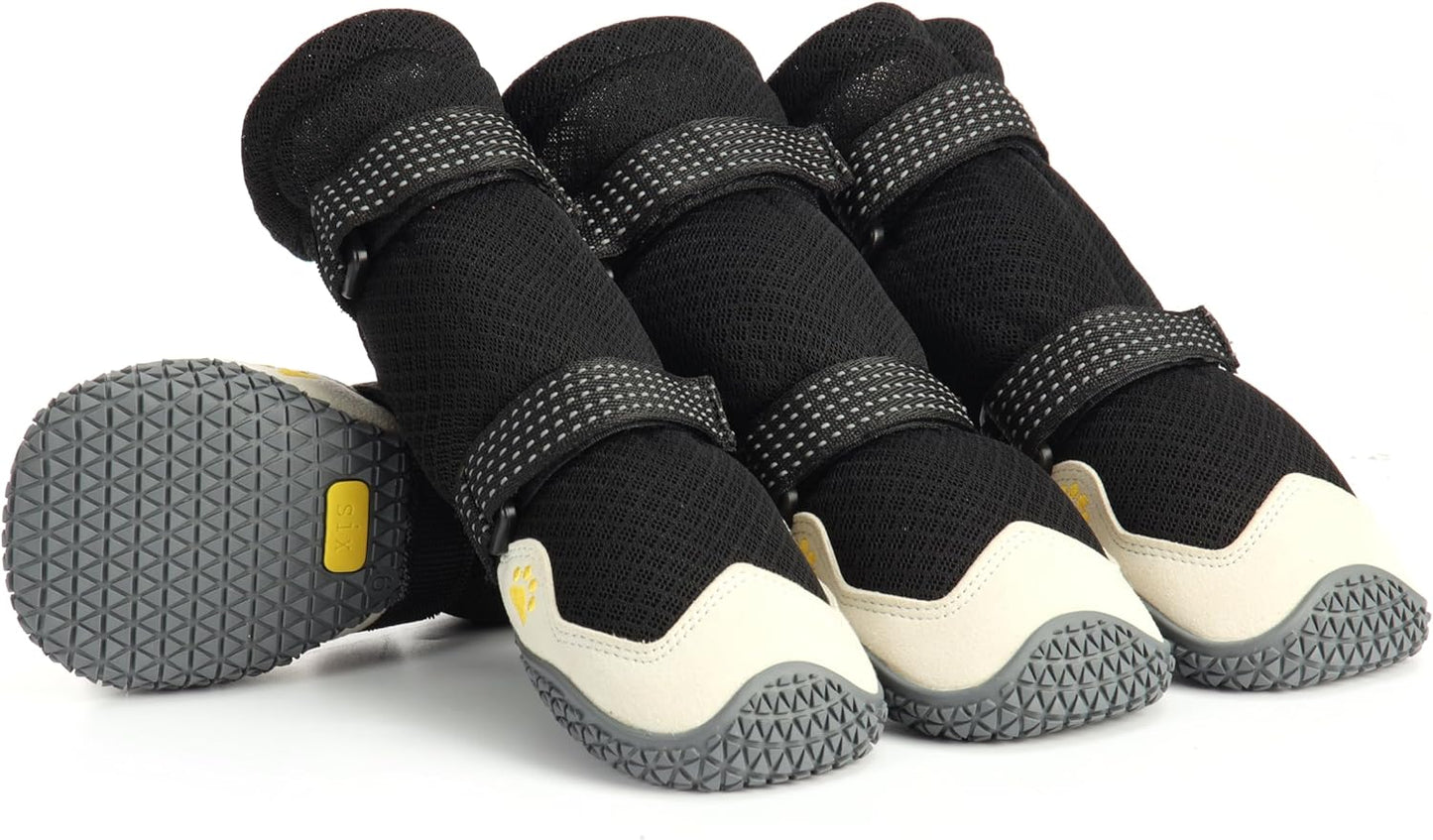 Dog Shoes for Hot Pavement Anti-Slip Dog Boots & Paw Protectors Breathable & Waterproof Dog Shoes for Small to Large Dogs with Reflective Straps Pet Dog Boots for Hiking Summer Outdoor