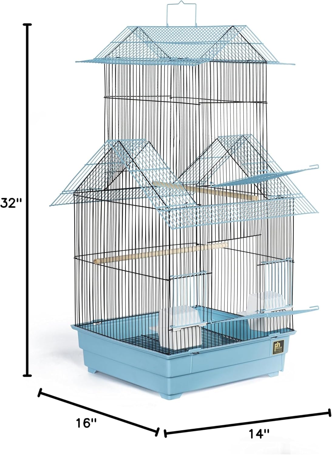 Prevue Hendryx Beijing Bird Cage, Blue and Black, 1/2" (SP41730-1)