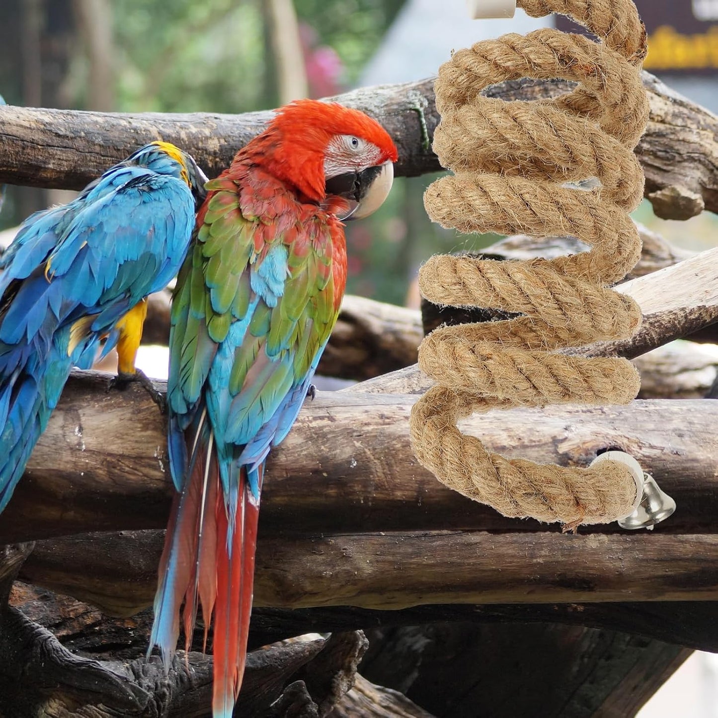 Bird Rope Toy - Parrot Climbing Perch 1.5M Durable Rope Swing for Parakeets Lovebirds & Cockatiels
