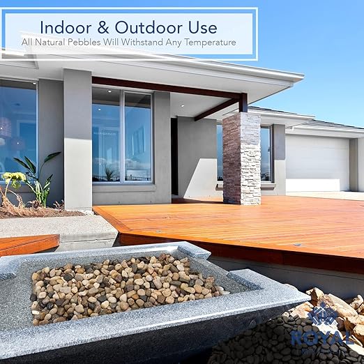 Royal Imports 1LBS River Rocks Decorative Ornamental Pebbles, Garden Landscaping Stones, Gravel Filler for Plants, Vases, Succulents, Home Decor, Aquariums, Crafting, Animal Habitat - Small Natural