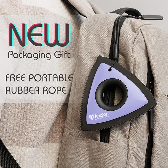 Analan Mini Pet Hair Remover for Car Detailing Supplies, Carpet Dog Hair Remover for Car Interior, Triangle Dog Hair Remover for Auto Detailing, Couch, Furniture, Lint, Carpet(Purple)