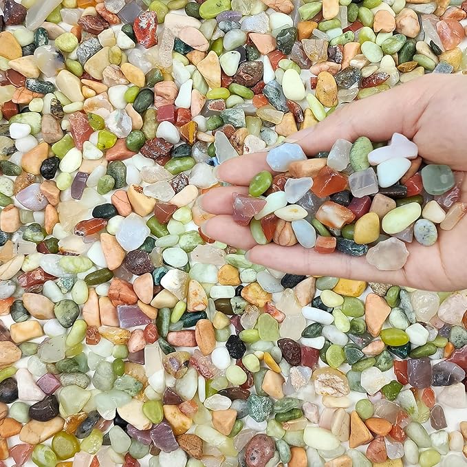 Succulent Rocks, 3/8 Inch Polished Pebbles for Indoor Plants, Decorative River Rocks for Plants Indoor, Vase Fillers, Cactus Planters, Bird Bath, Fountain, Outdoor Garden Landscaping