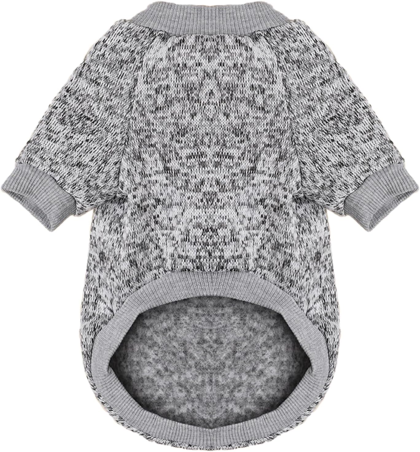 Jecikelon Dog Clothes Dogs Sweater Soft Puppies Clothing Winter Puppy Sweaters Warm Outfit for Dogs Small XXS XS Cat Apparel (Small, Grey)