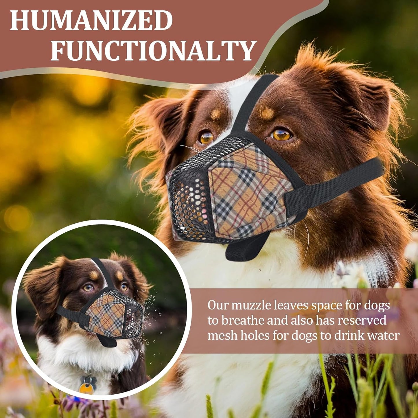 Dog Muzzle for Small Large Dogs - Soft Nylon Basket Muzzle with Adjustable Strap, Breathable Mesh Design Prevents Biting Chewing Licking Eating - Ideal for Training, Grooming & Vet Visits (Yellow, S)