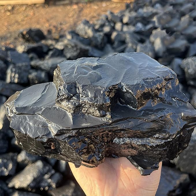 Unocho Aquarium Slate Rocks 10LB Fish Tank Stones Black Rocks for Aquarium,Aquascaping,Fish Tank Decoration, Reptile Basking Platforms, Bonsai & Garden-7Pcs 3-7inches