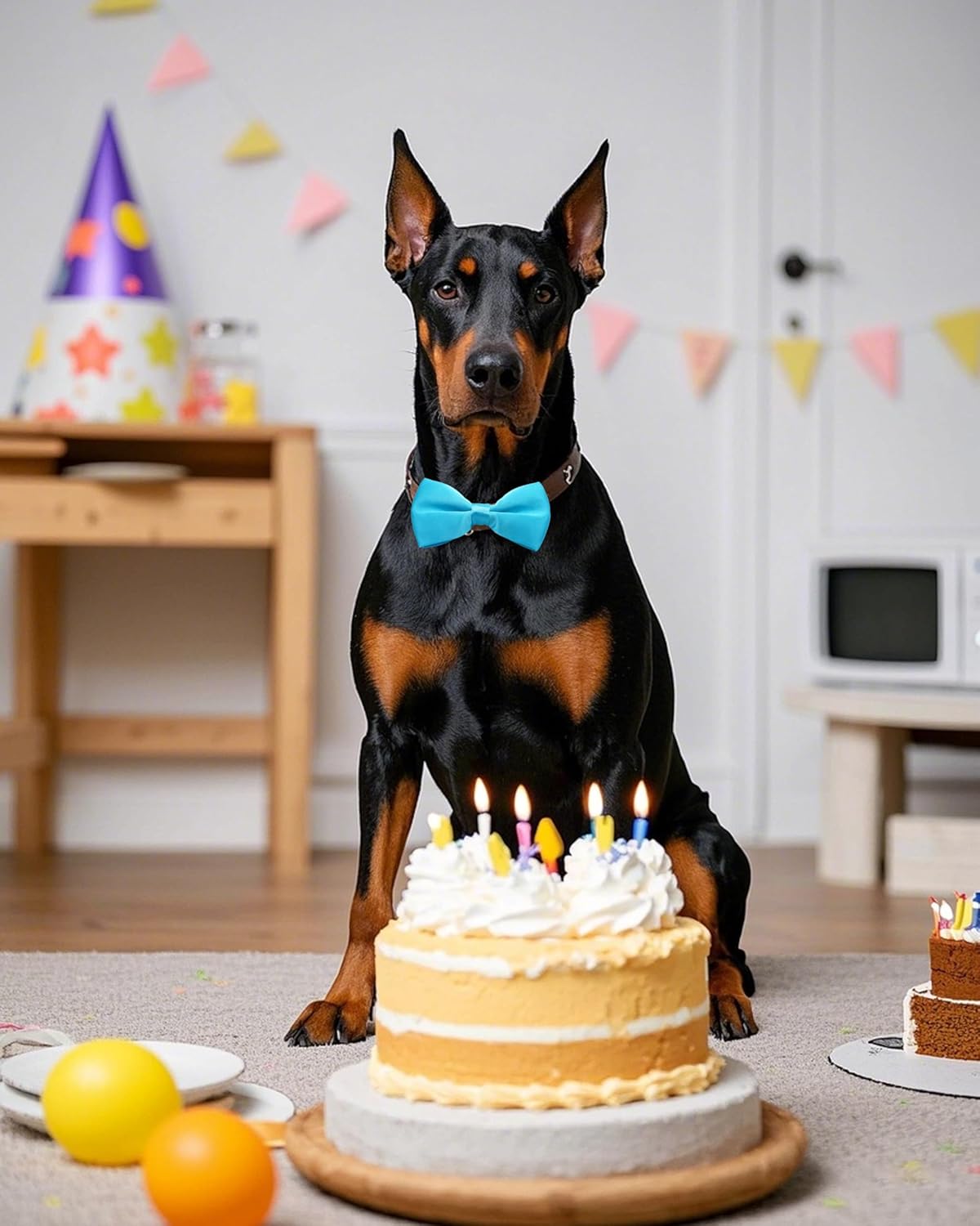 PET SHOW 12 Pack Plain Large Dogs Collar Embellishment Attachment Bow Ties for Medium Large Dogs Collar Charms Accessories Slides Bowties for Birthday Wedding Parties Assorted