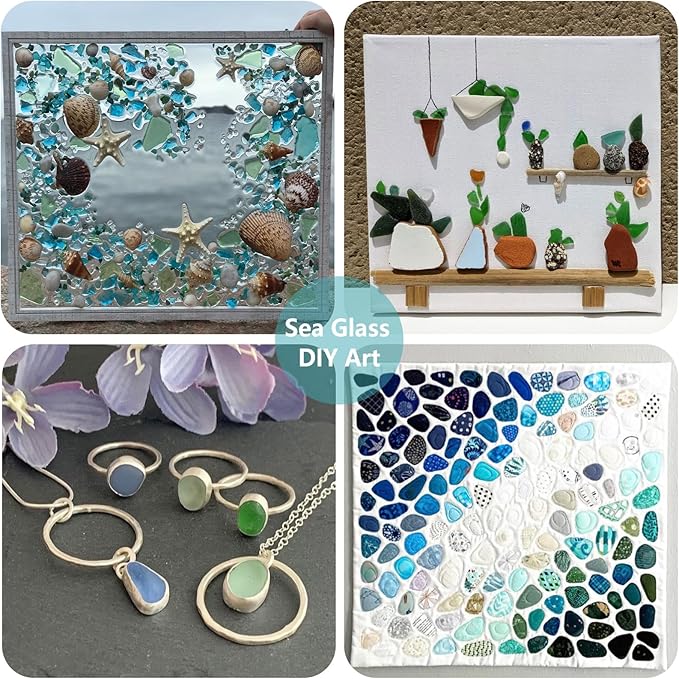 Sea Glass Stones - 2.9LB/46.4oz Brown Frosted Glass Pebbles Gemstones - Perfect for Aquarium Rocks, Fish Tank Gravel, Vase Fillers, Seaglass DIY Crafts, and Home Decor