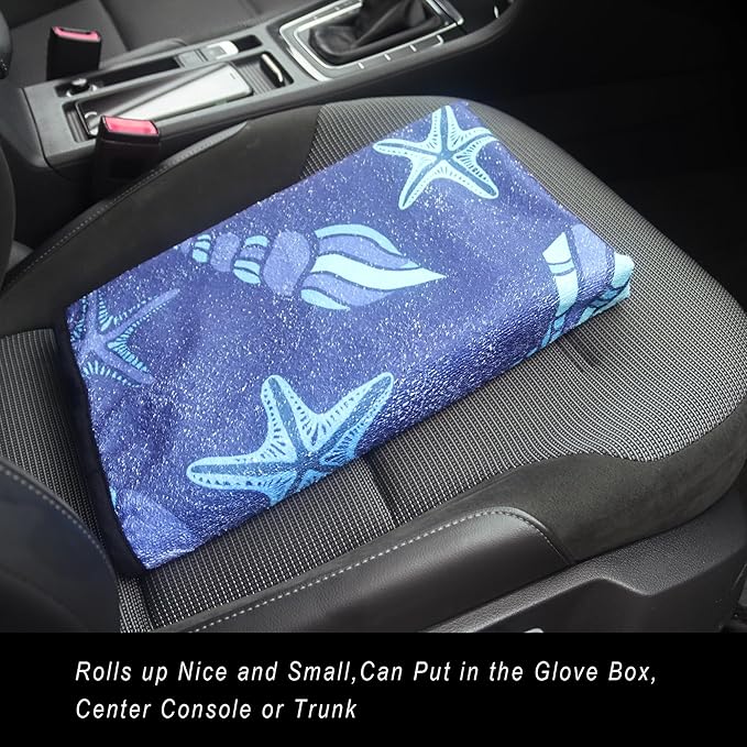 Car Seat Cover Protector Front Seats,for Gym Workout,Running,Swimming,Beach and Hiking,Waterproof Sweat Towel Bucket Seat Covers for Cars SUV Trucks (Conch Shells Starfish, 2Pcs)