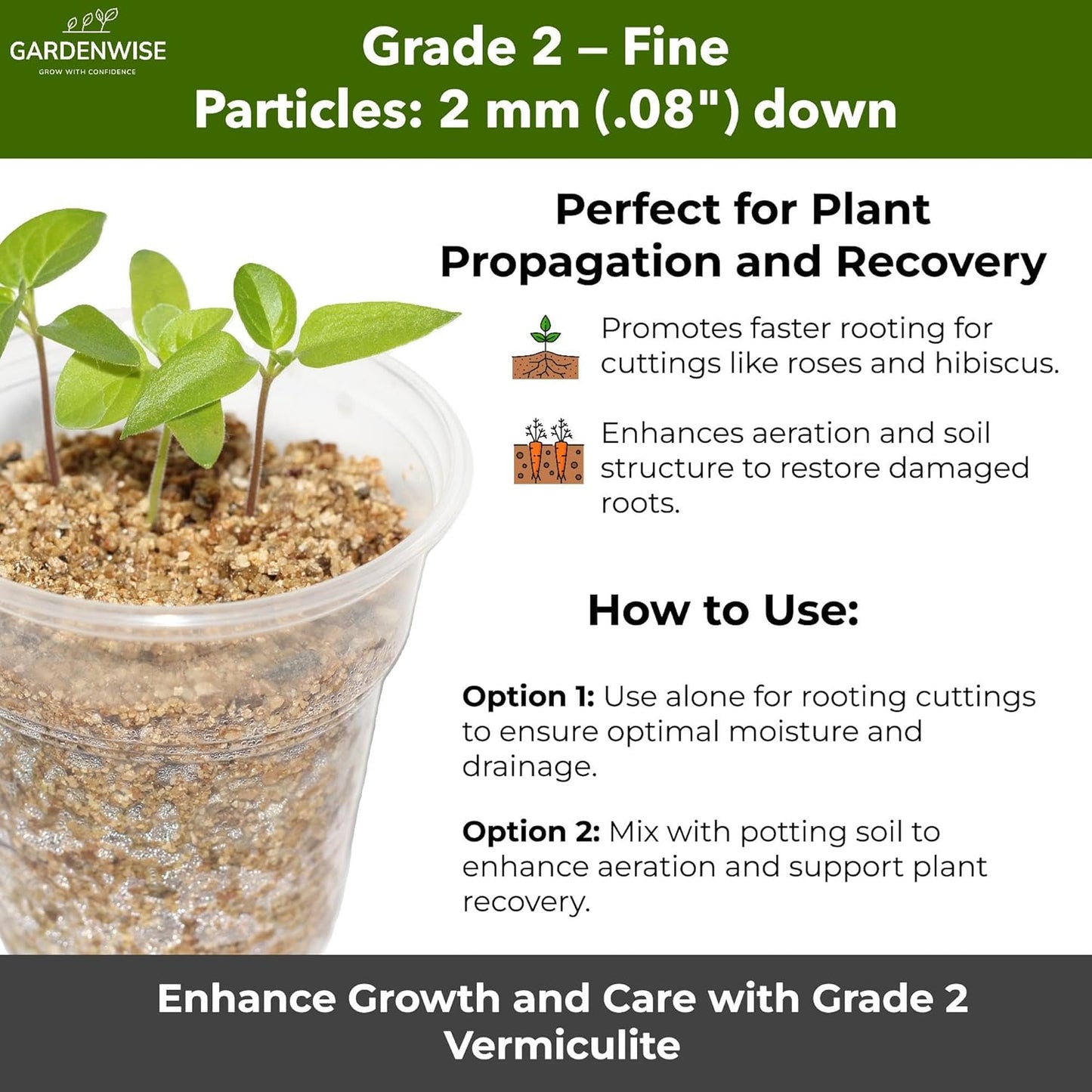 Organic Fine Vermiculite for Indoor Gardening Plants and Mushrooms – Enhances Soil Aeration, Seed Germination, Rooting Cuttings – Small Packages and Bulk (Vermiculite Grade 2 – Fine, 15 quarts)