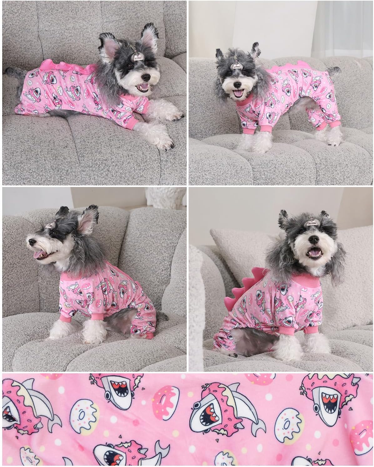 CuteBone Dinosaur Costume Dog Pajamas, Stretchy Spandex Crystal Velvet Sleepwear Coat for Small Dogs, Soft & Warm Pet Outfit Clothes for Cold Weather, Cozy Pullover Design COSP09XS