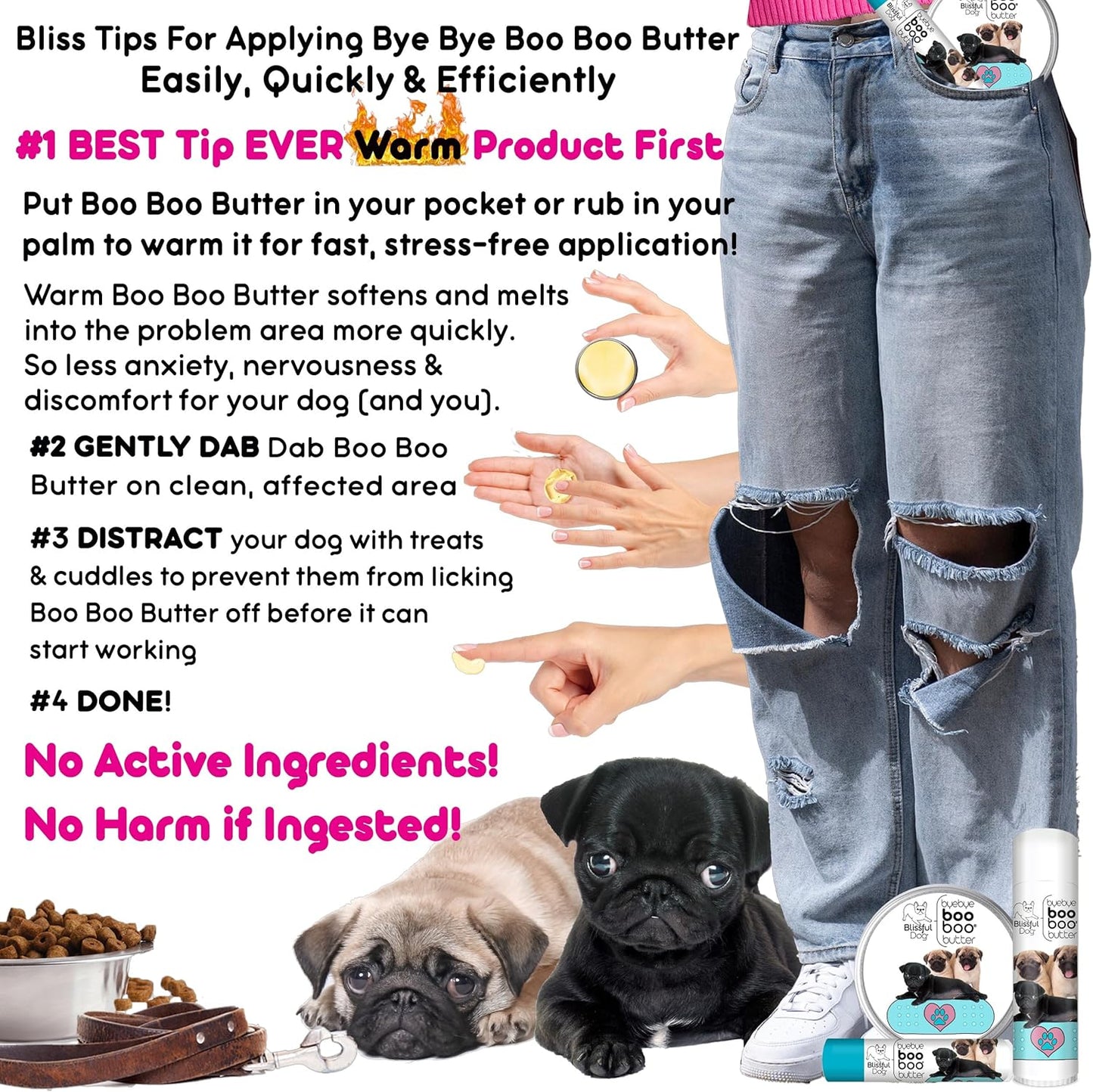 The Blissful Dog 1 oz TIN Pug Booboo Butter