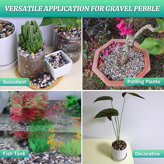 AVALUTION Aquarium Gravel for Plants -18lb Fish Tank Gravel for Succulent Cactus & Bonsai, 1/4Inch Decorative River Rocks Pebbles for Gardening, Flower Pots, Landscaping, Terrarium