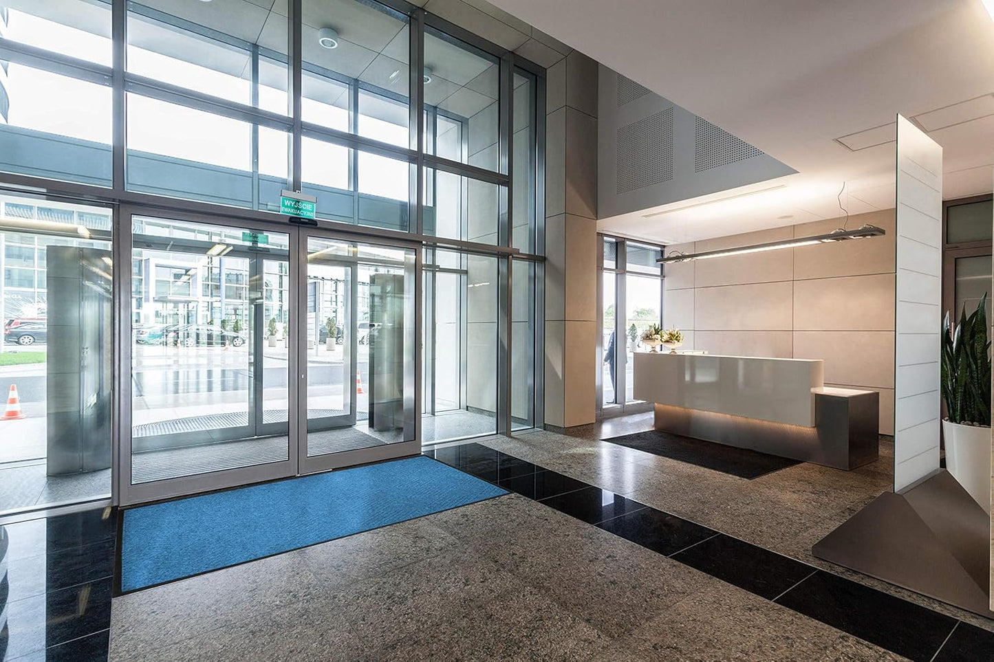 M + A Matting 208540412 WaterHog Diamond | Commercial-Grade Entrance Mat with Rubber Border – Indoor/Outdoor, Quick Drying, Stain Resistant Door Mat (Charcoal, 12.2' Length x 4' Width)